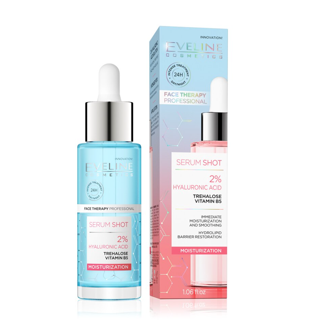 Serum Shot hidratant Eveline cu 2% acid hialuronic, 30 ml