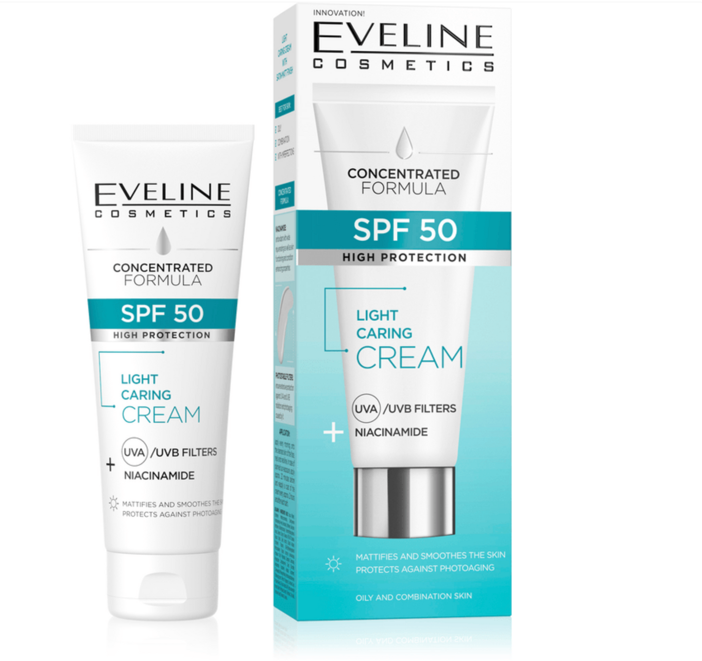 Cremă de Față Light Caring SPF 50 – Eveline Cosmetics (30 ml)