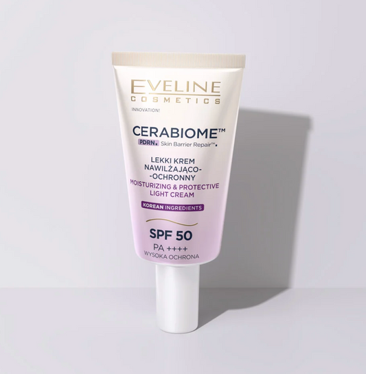 Cremă lejeră hidratantă și protectoare SPF 50 PA++++ Cerabiome Eveline