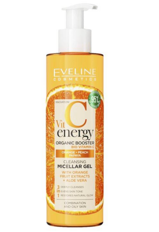 Gel Micelar de Curatare- Eveline Vitamina C Energy 3in1 Portocale