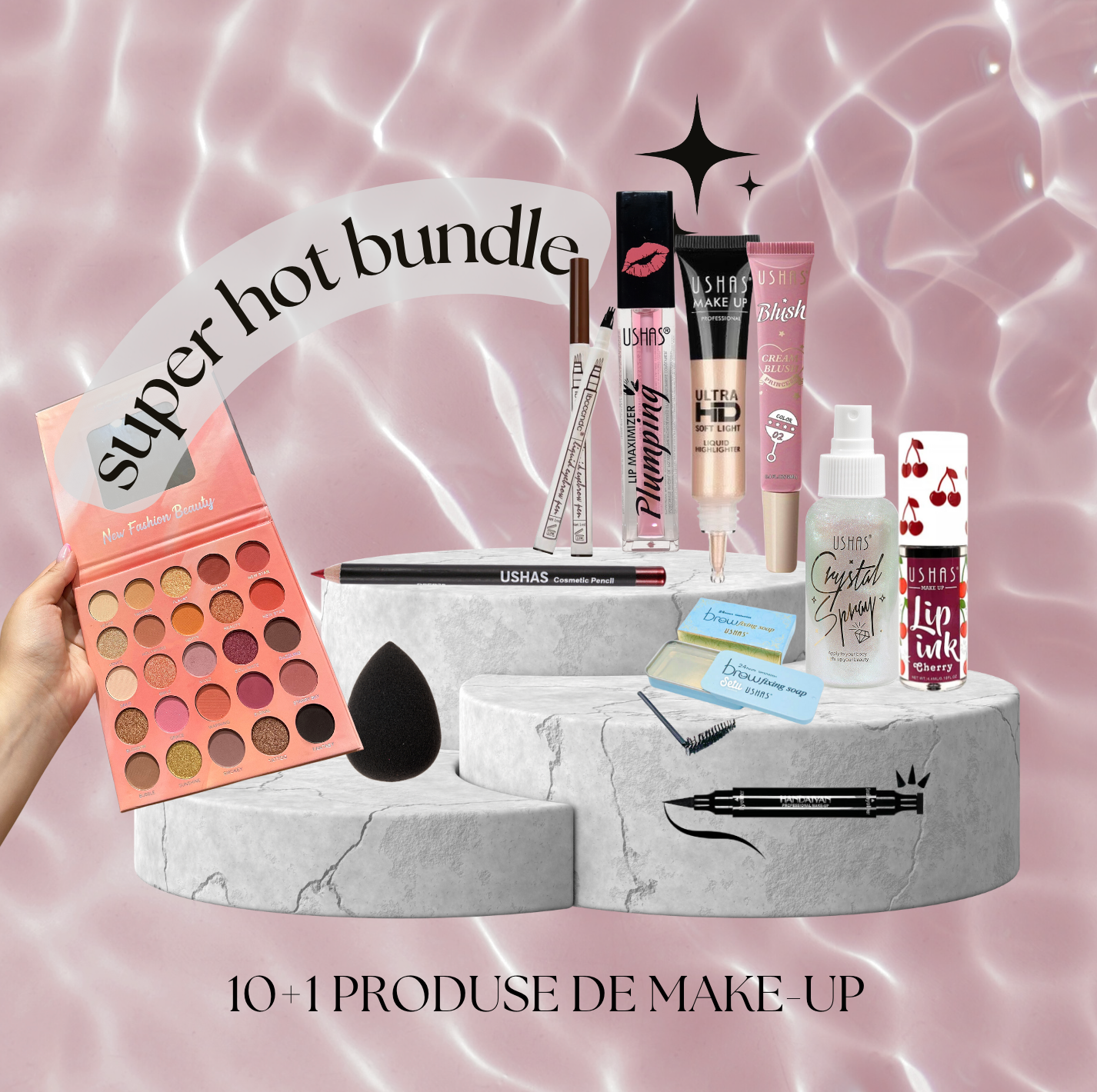 SUPER HOT BUNDLE - 10 PRODUSE MAKE-UP + 1 SPRAY CADOU