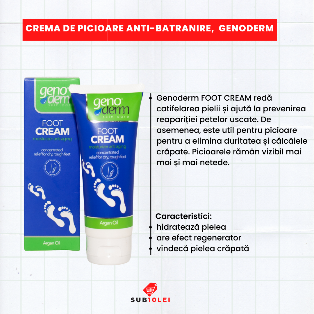 Crema de picioare cu efect anti-batranire, 60ml Genoderm